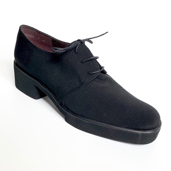Vintage STUART WEITZMAN Black Platform Saddle 8W
